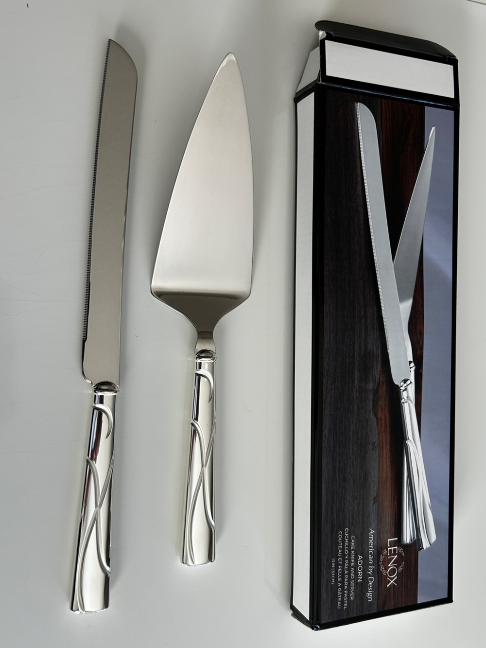 Lenox Adorn Stainless Steel Cake Server and Knife Set